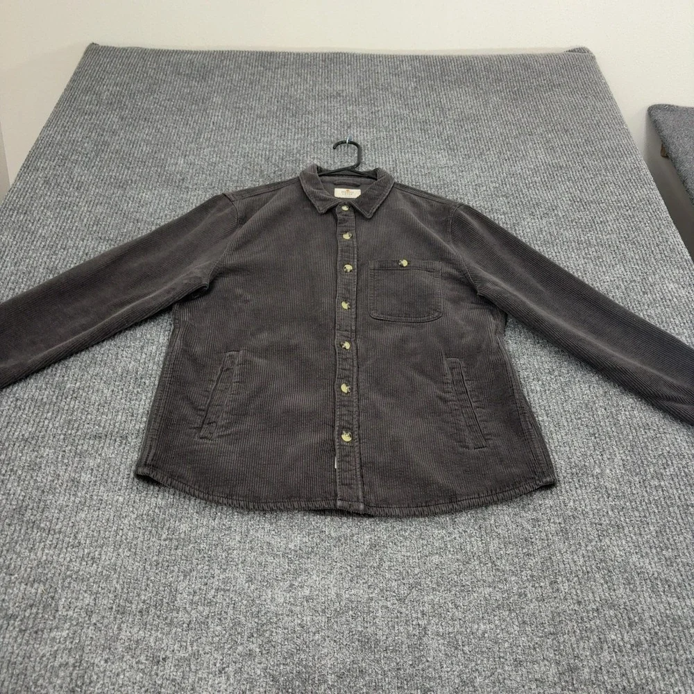 Marine Layer Shirt Jacket Mens M Dark Gray Cotton Corduroy Button Down Casual